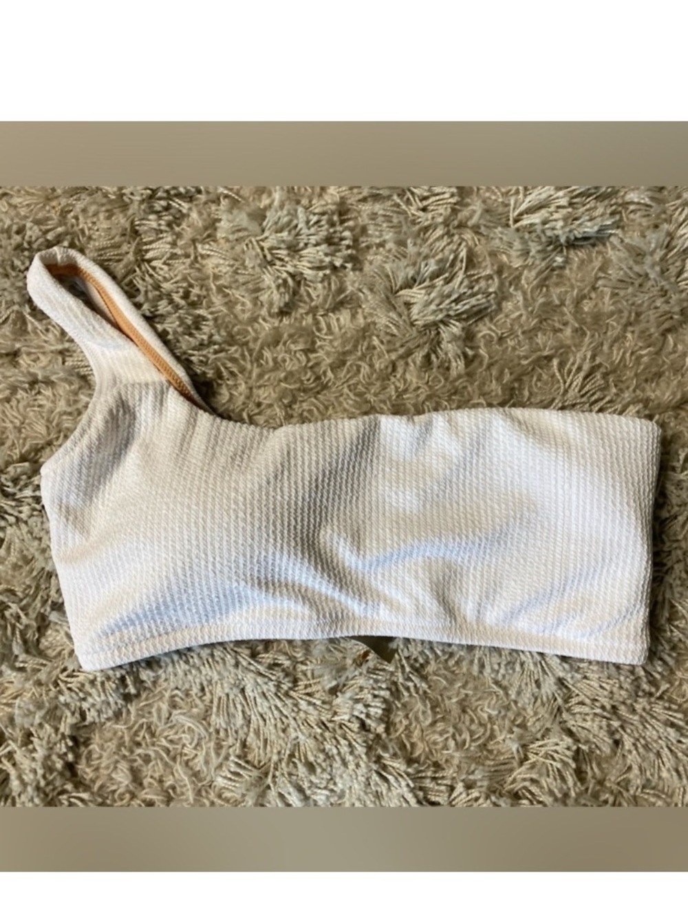 J. Crew NWT Textured One-Shoulder Bikini Top Size 3X Bride Honeymoon White